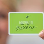 Grüne Karte mit Text: Wolfenbüttel Gutschein